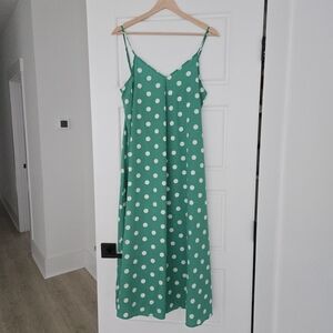 Vero Moda Green Polka Dot Slip Dress Size Small Nwt